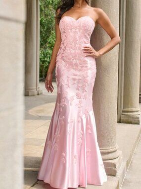 NWT Faviana 11271 Mermaid Sequin Prom Dress Light Pink Size 8